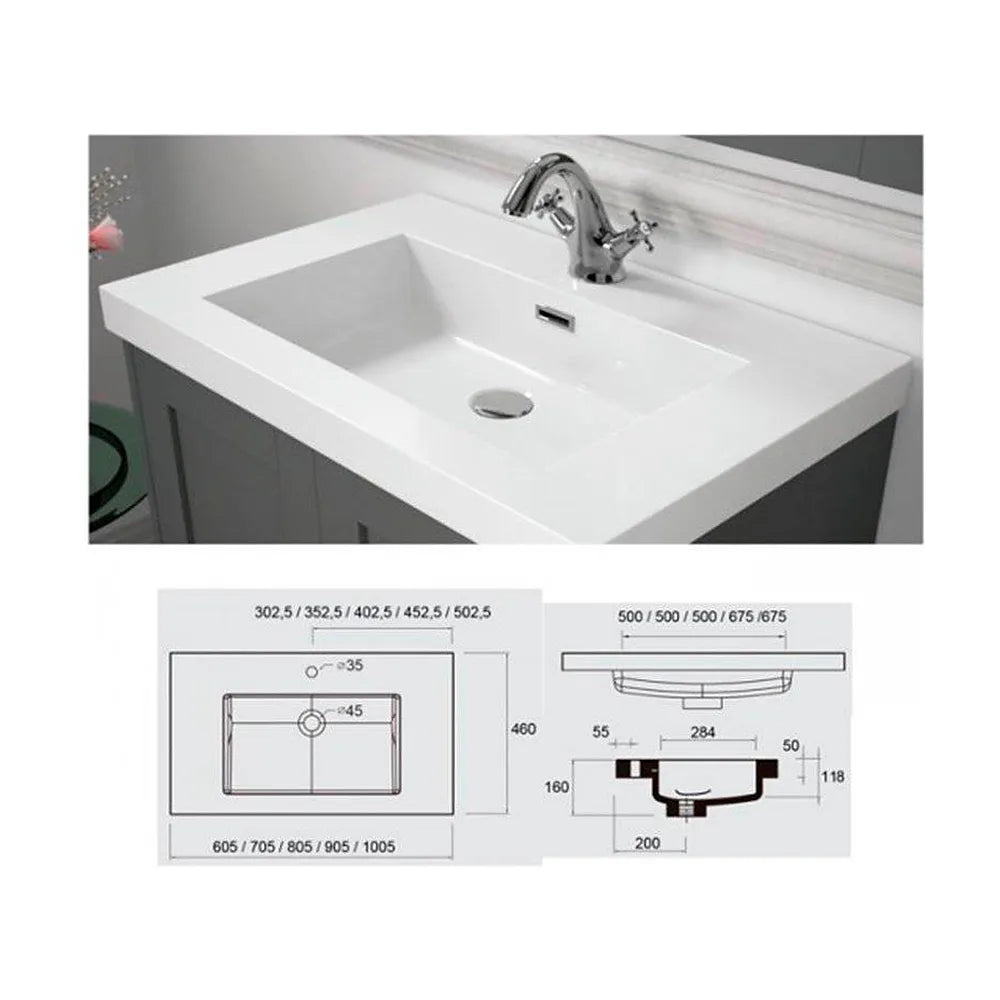 Mueble de Baño con Lavabo y 2 Cajones Salgar Monterrey 100 cm - Vista 6