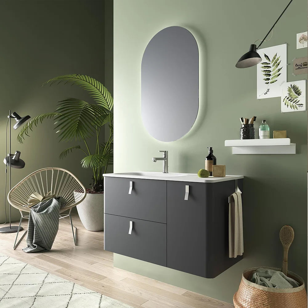 Mueble de Baño con Lavabo Salgar Uniiq 90 cm Gris Antracita - Vista 3