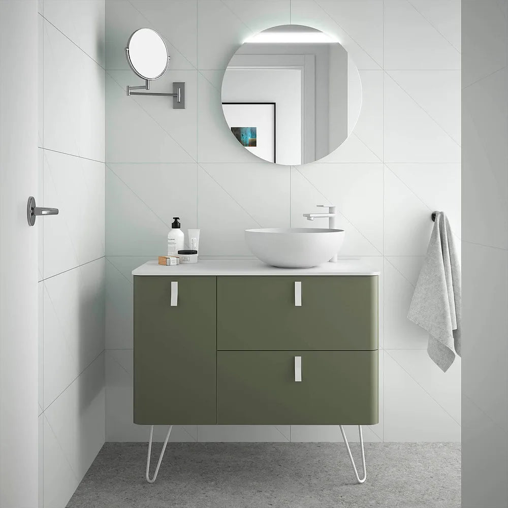 Mueble de Baño con Patas Lavabo sobre Encimera Salgar Uniiq 120 cm Verde Bosque - Vista 1