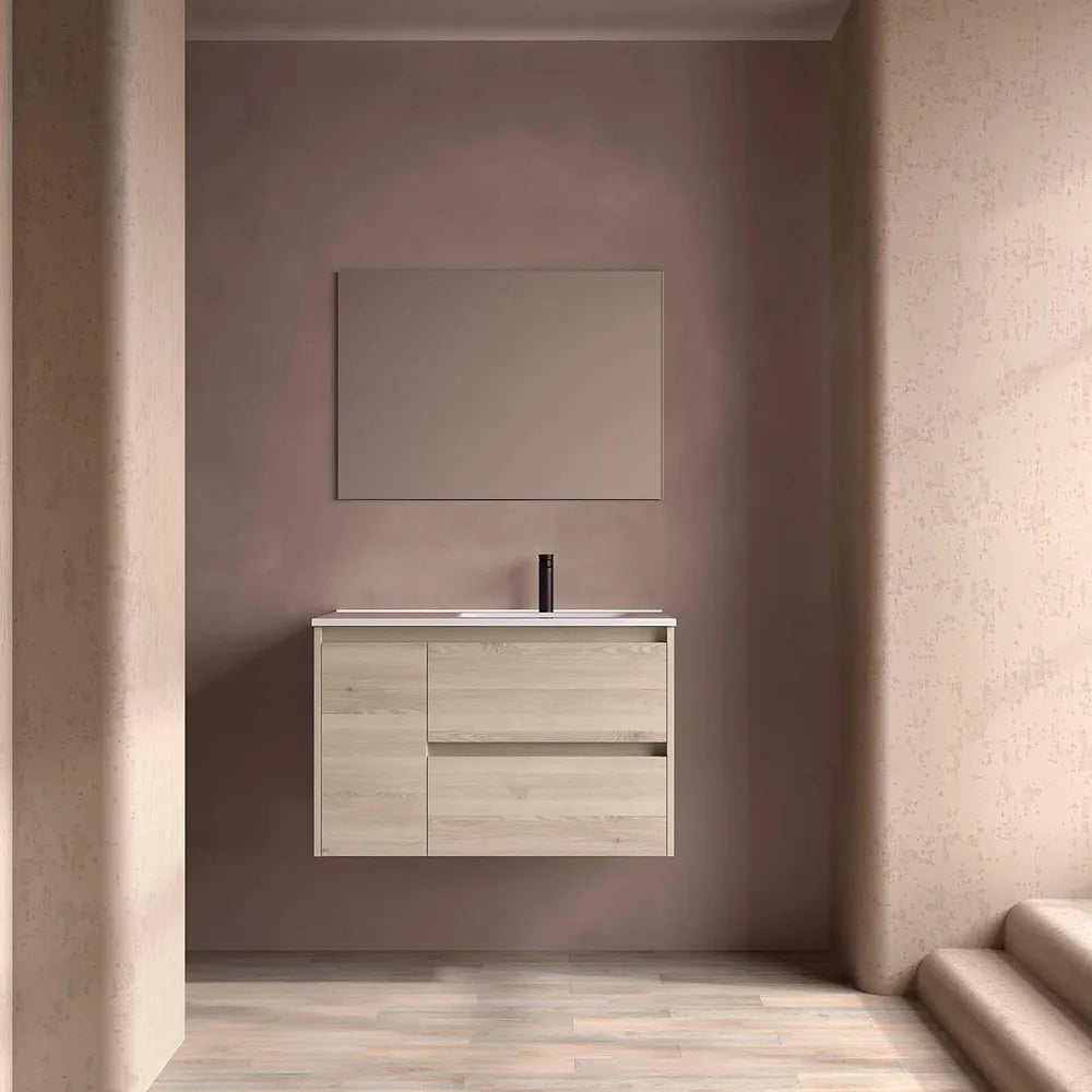 Mueble de Baño con Lavabo con Puertas Salgar Noja 90 cm Roble Natural - Vista 1