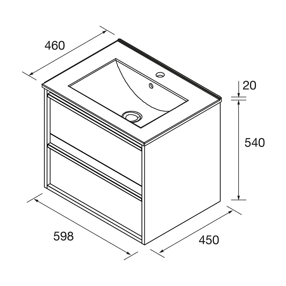 Mueble de Baño 2 Cajones Salgar Attila 60 cm - Vista 5