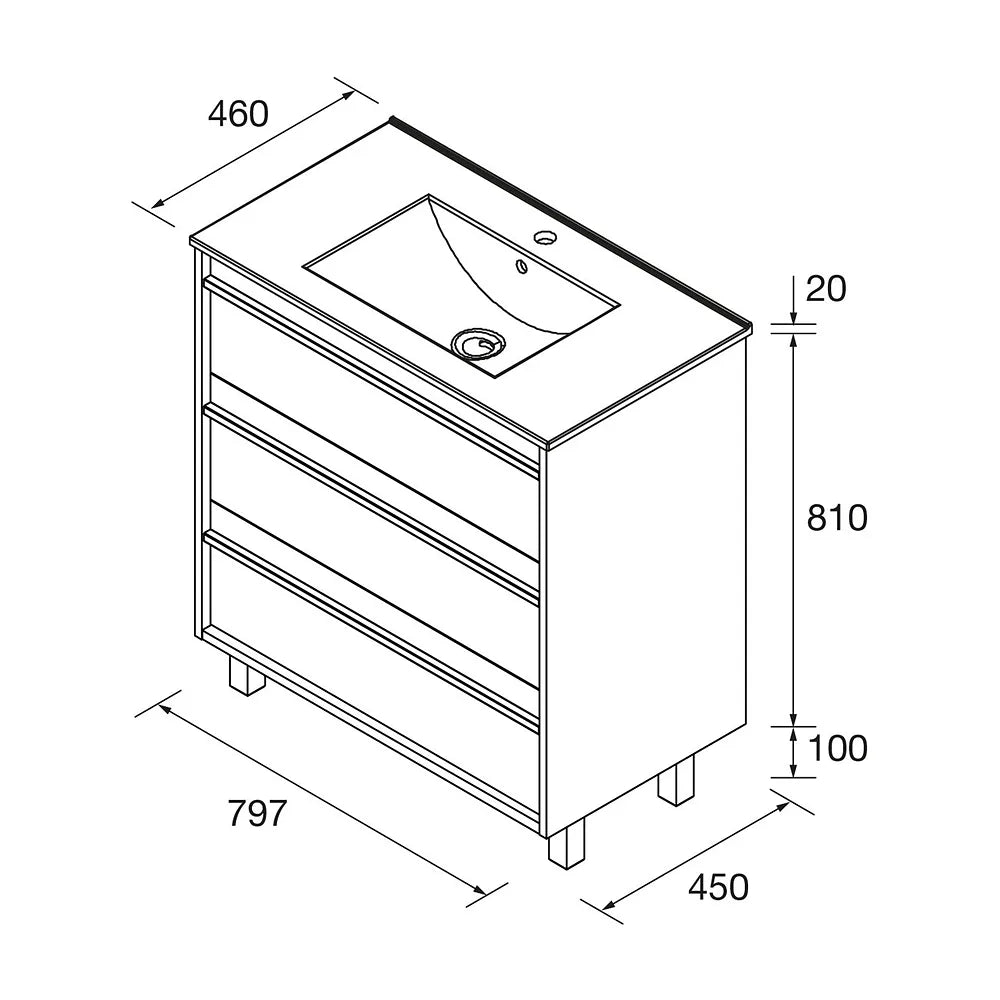 Mueble de Baño con Lavabo Salgar Attila - Vista 5