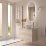 Bathroom Vanity Unit with Countertop and 2 Drawers Salgar Optimus Natural Oak