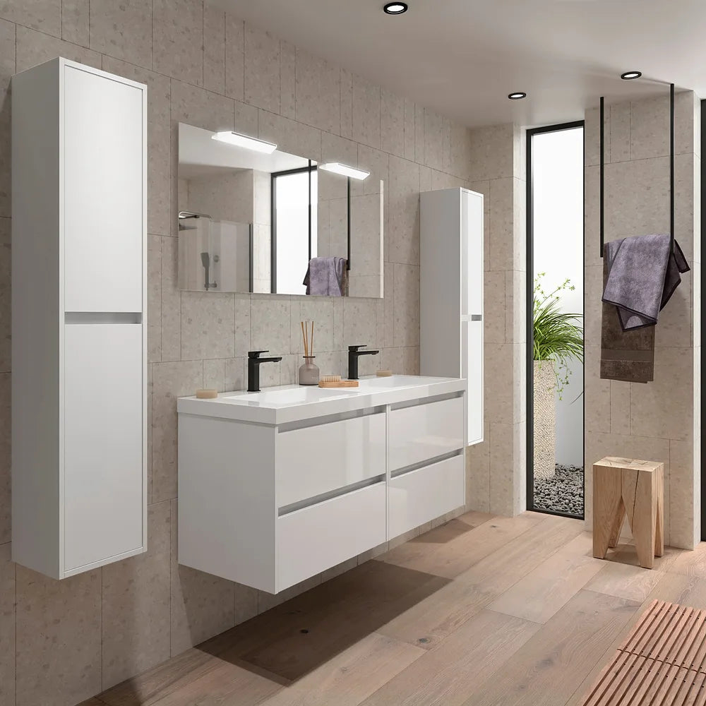 Mueble de Baño con Lavabo y 4 Cajones Salgar Noja Blanco Brillo - Vista 1
