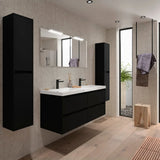 Bathroom Vanity Unit with Basin and 4 Drawers Salgar Noja Satin Black
