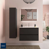 Wall-Hung Bathroom Vanity Unit with Basin Salgar Bequia Matte Black