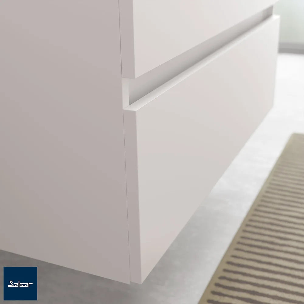 Mueble de Baño Suspendido con Doble Lavabo y 4 Cajones Salgar Bequia 121 cm Blanco Mate - Vista 2