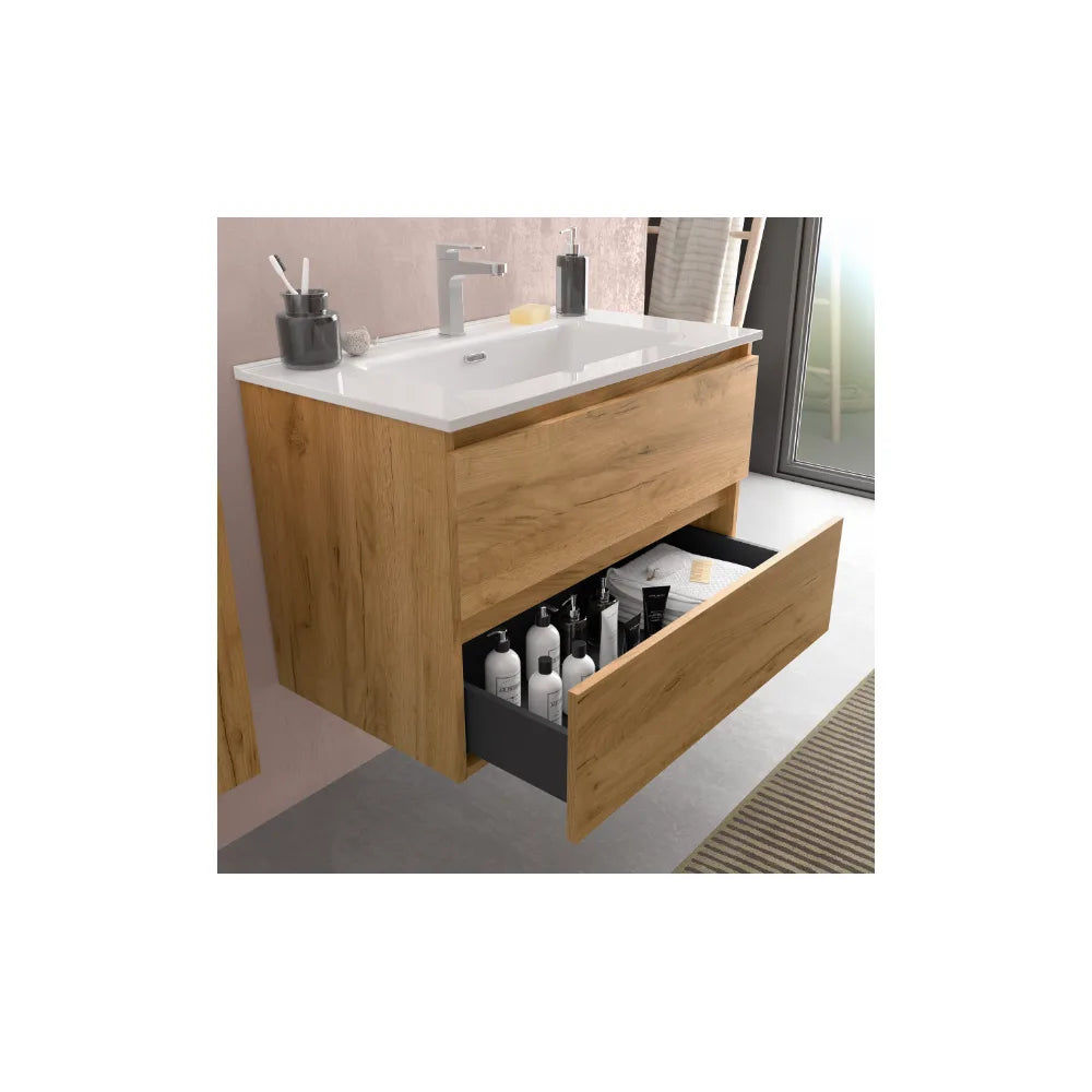 Mueble de Baño Suspendido con Doble Lavabo y 4 Cajones Salgar Bequia - Vista 3