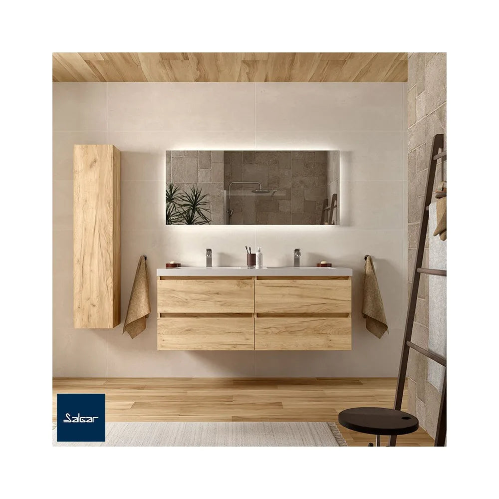 Mueble de Baño Suspendido con Doble Lavabo y 4 Cajones Salgar Bequia - Vista 1