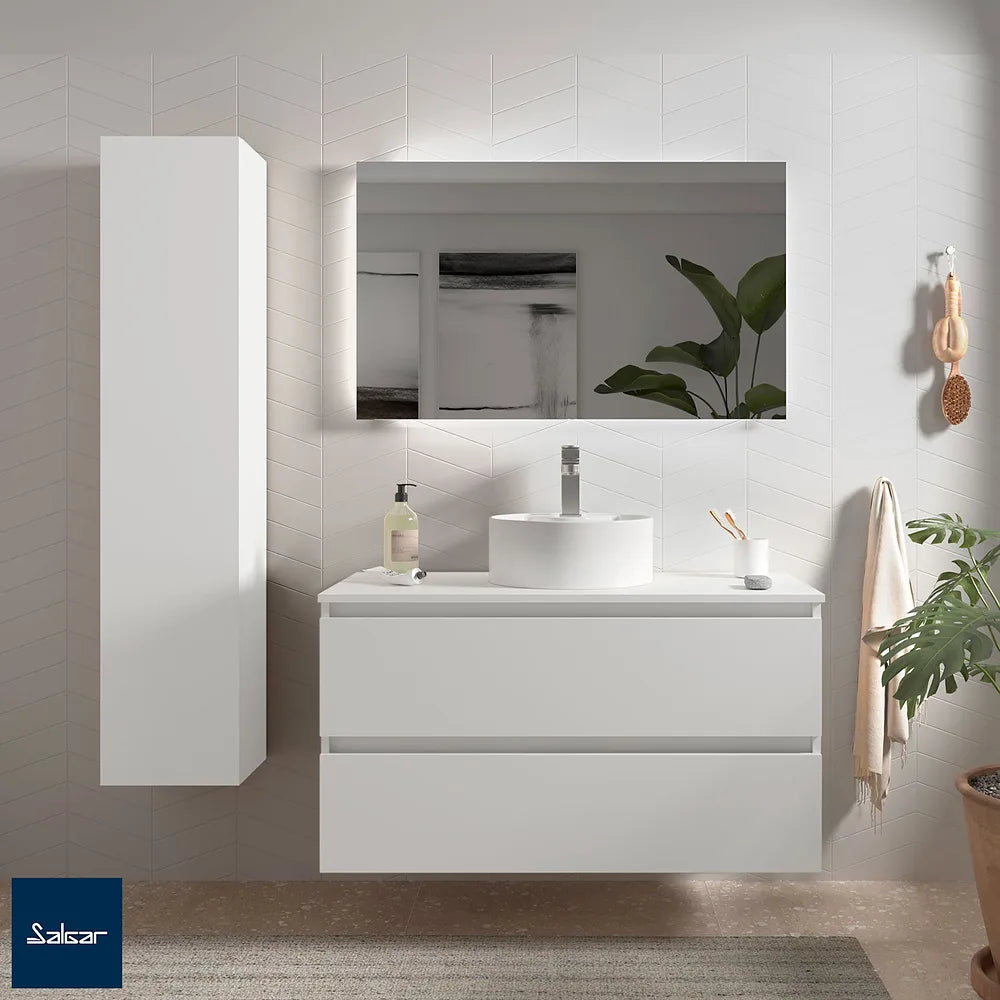 Mueble de Baño Suspendido con Lavabo Salgar Bequia Blanco Mate - Vista 1
