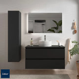 Mueble de Baño Suspendido con Encimera Salgar Bequia Negro Mate