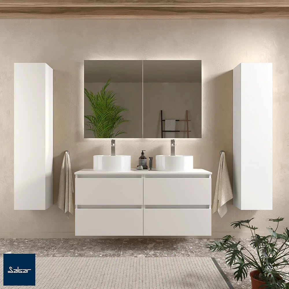 Mueble de Baño Suspendido con Lavabo Salgar Bequia Blanco Mate - Vista 1