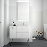 Mueble de Baño con Patas con Lavabo Salgar Uniiq 120 cm Blanco Mate
