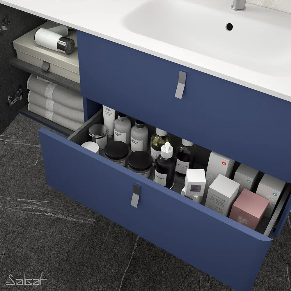 Mueble de Baño con Lavabo Salgar Uniiq 120 cm Azul - Vista 3