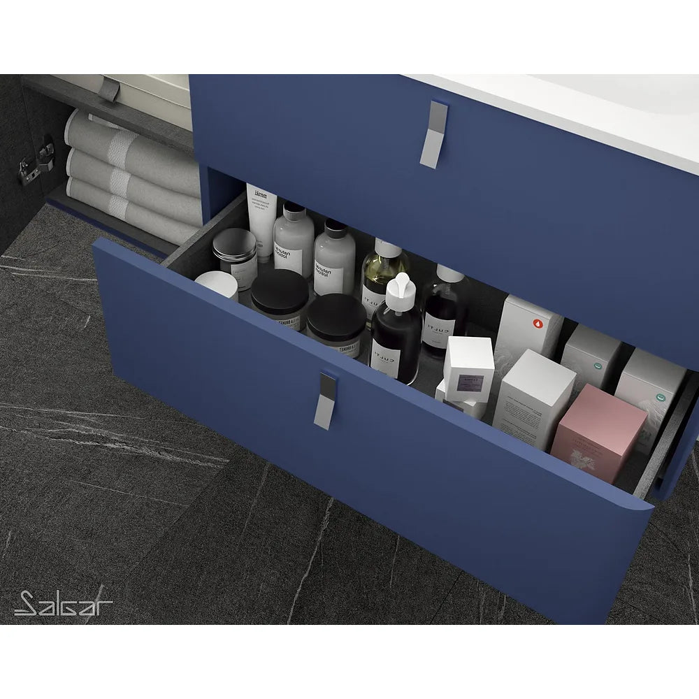 Mueble de Baño Lavabo sobre Encimera Salgar Uniiq 120 cm Azul - Vista 3