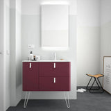 Freestanding Bathroom Vanity Unit with Basin Salgar Uniiq 120 cm Garnet