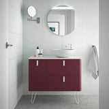 Mueble de Baño con Patas Lavabo sobre Encimera Salgar Uniiq 120 cm Granate