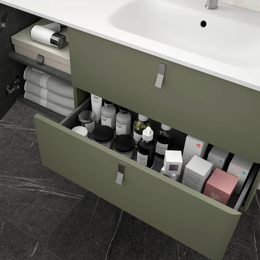 Mueble de Baño con Lavabo Salgar Uniiq 120 cm Verde Bosque - Vista 3