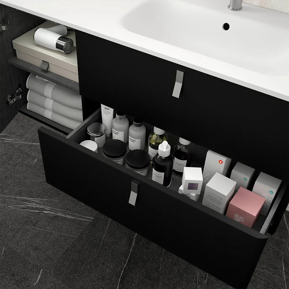 Mueble de Baño con Lavabo Salgar Uniiq 120 cm Negro Mate - Vista 3