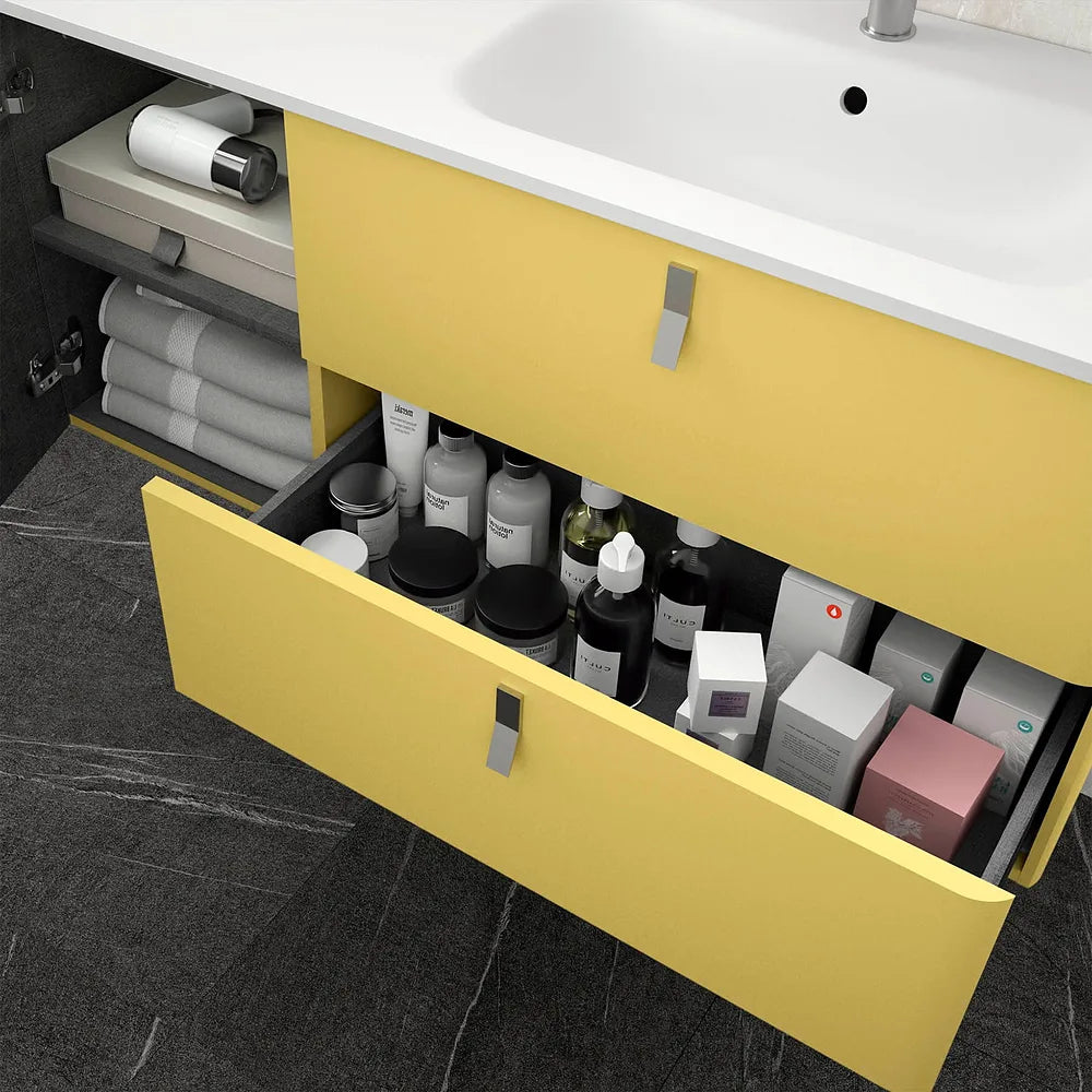 Mueble de Baño con Lavabo Salgar Uniiq 120 cm Amarillo Paja - Vista 3