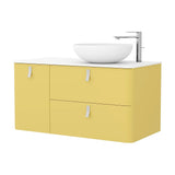 Bathroom Vanity Unit Countertop Basin Salgar Uniiq 120 cm Straw Yellow