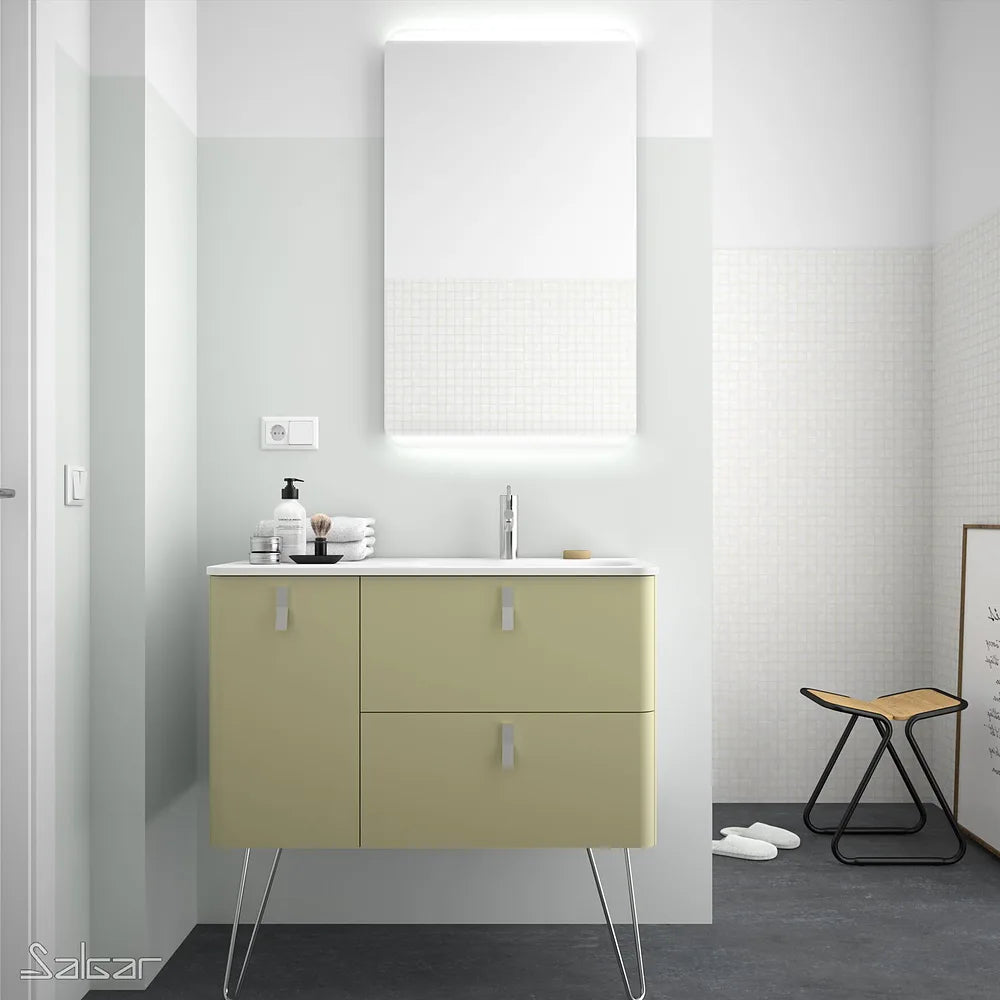Mueble de Baño con Patas con Lavabo Salgar Uniiq 120 cm Verde Salvia - Vista 1