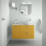 Mueble de Baño con Patas Lavabo sobre Encimera Salgar Uniiq 120 cm Amarillo Sol