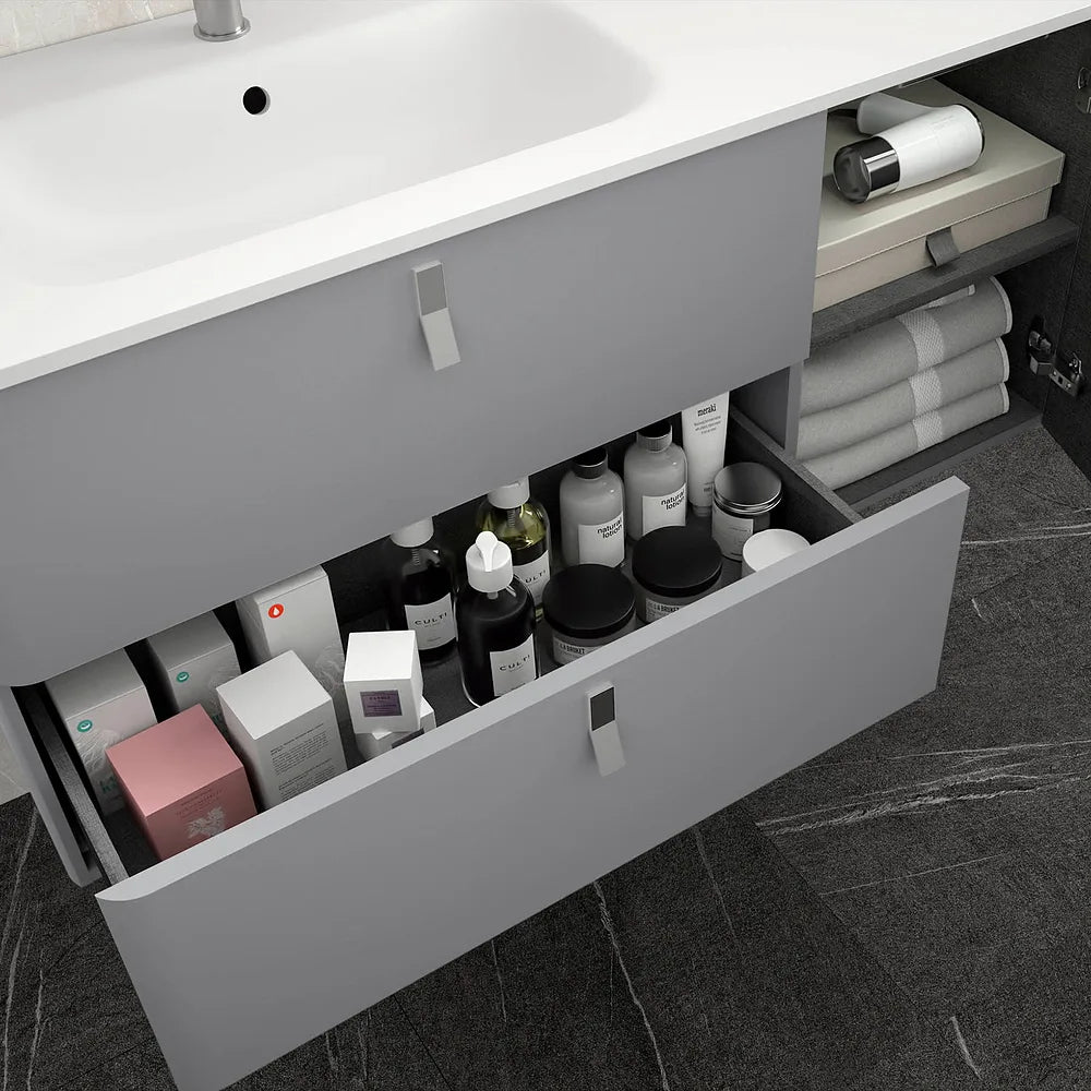 Mueble de Baño con Lavabo Salgar Uniiq 120 cm Gris Humo - Vista 3