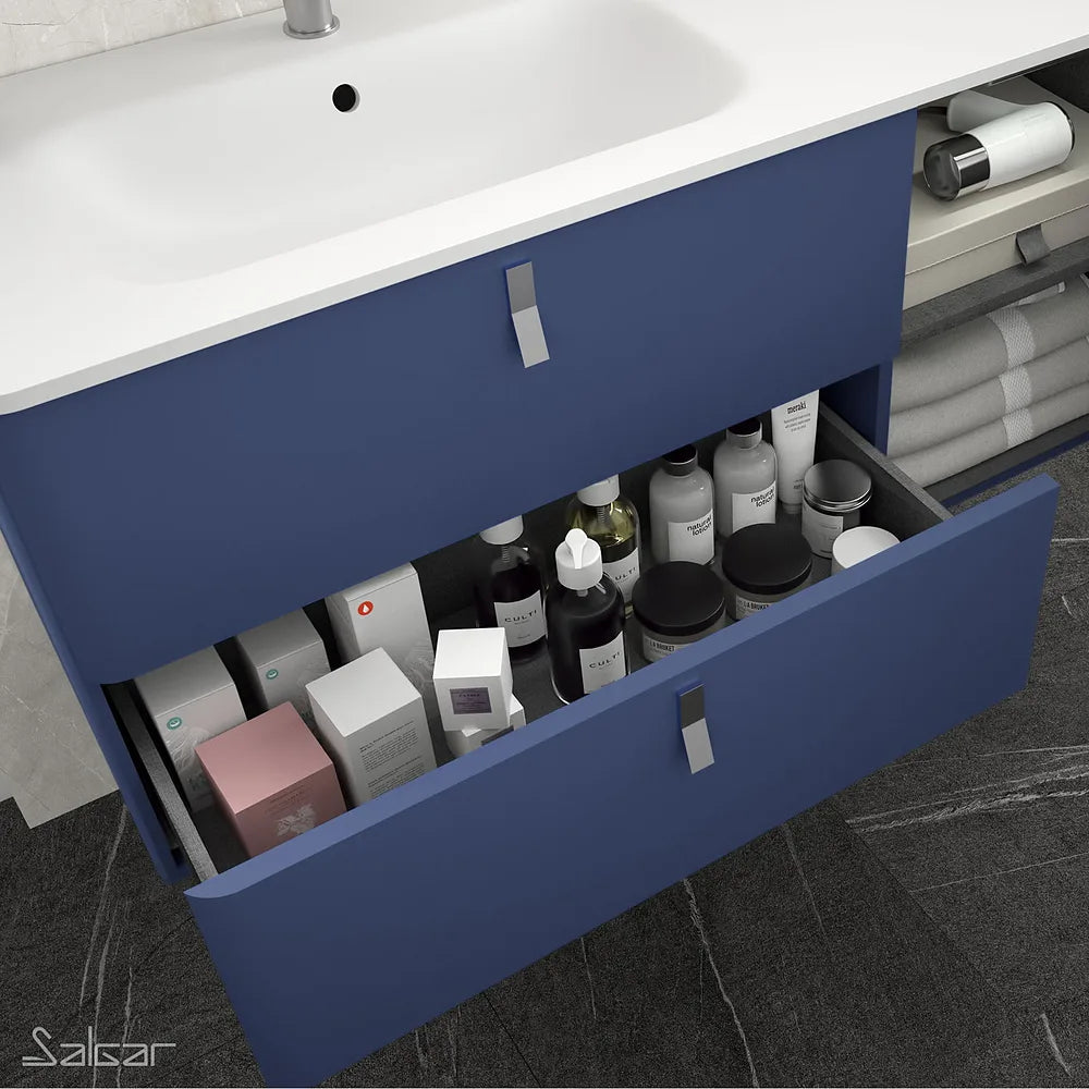 Mueble de Baño con Lavabo Salgar Uniiq 120 cm Azul - Vista 3