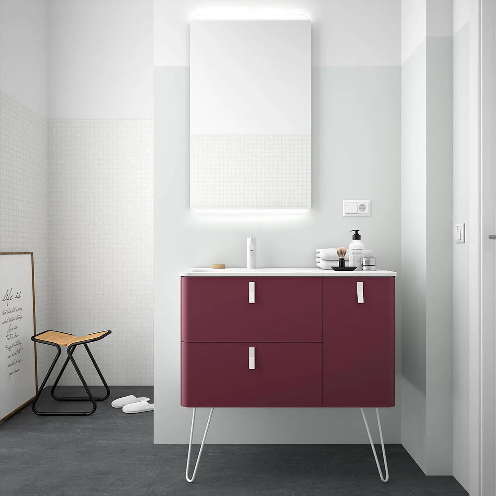 Mueble de Baño con Patas con Lavabo Salgar Uniiq 120 cm Granate - Vista 1
