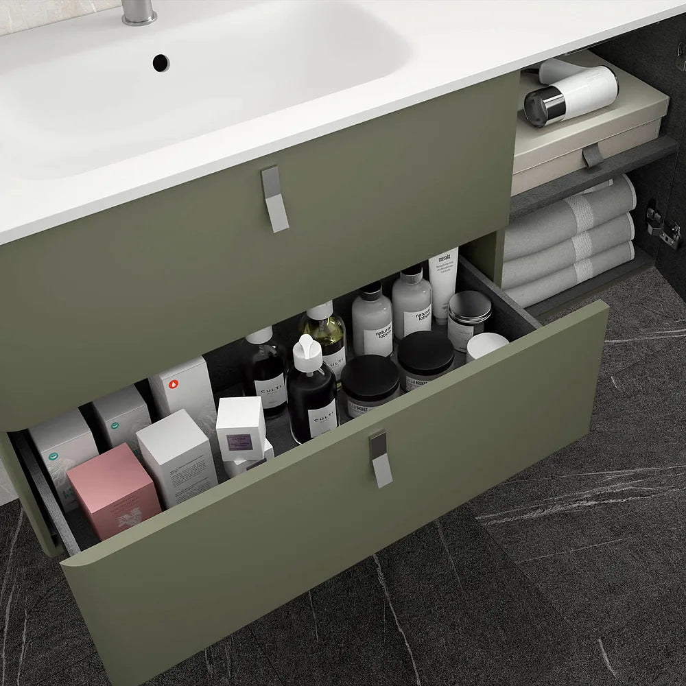 Mueble de Baño con Lavabo Salgar Uniiq 120 cm Verde Bosque - Vista 3