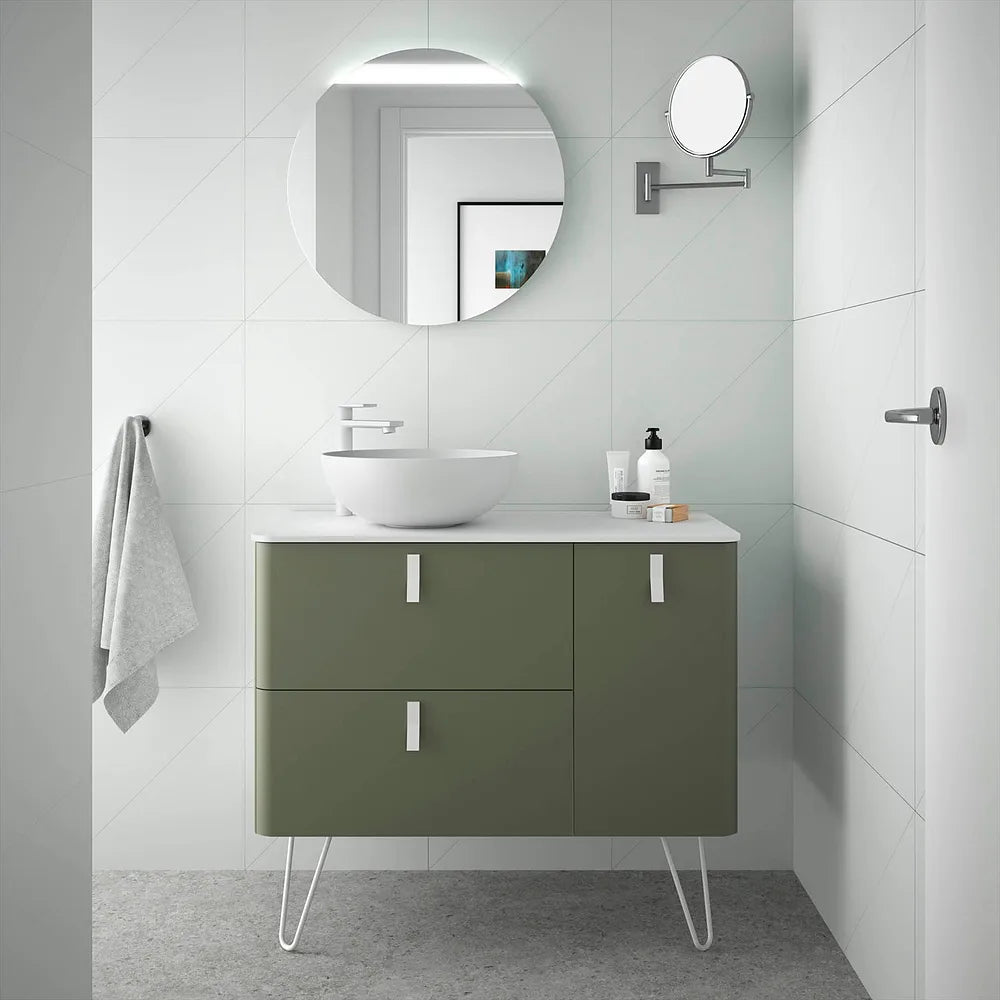 Mueble de Baño con Patas Lavabo sobre Encimera Salgar Uniiq 120 cm Verde Bosque - Vista 1