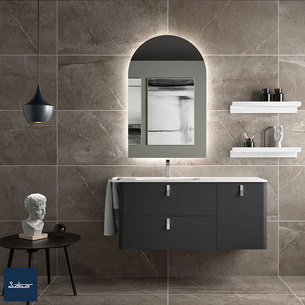Mueble de Baño con Lavabo Salgar Uniiq 120 cm Gris Antracita - Vista 2