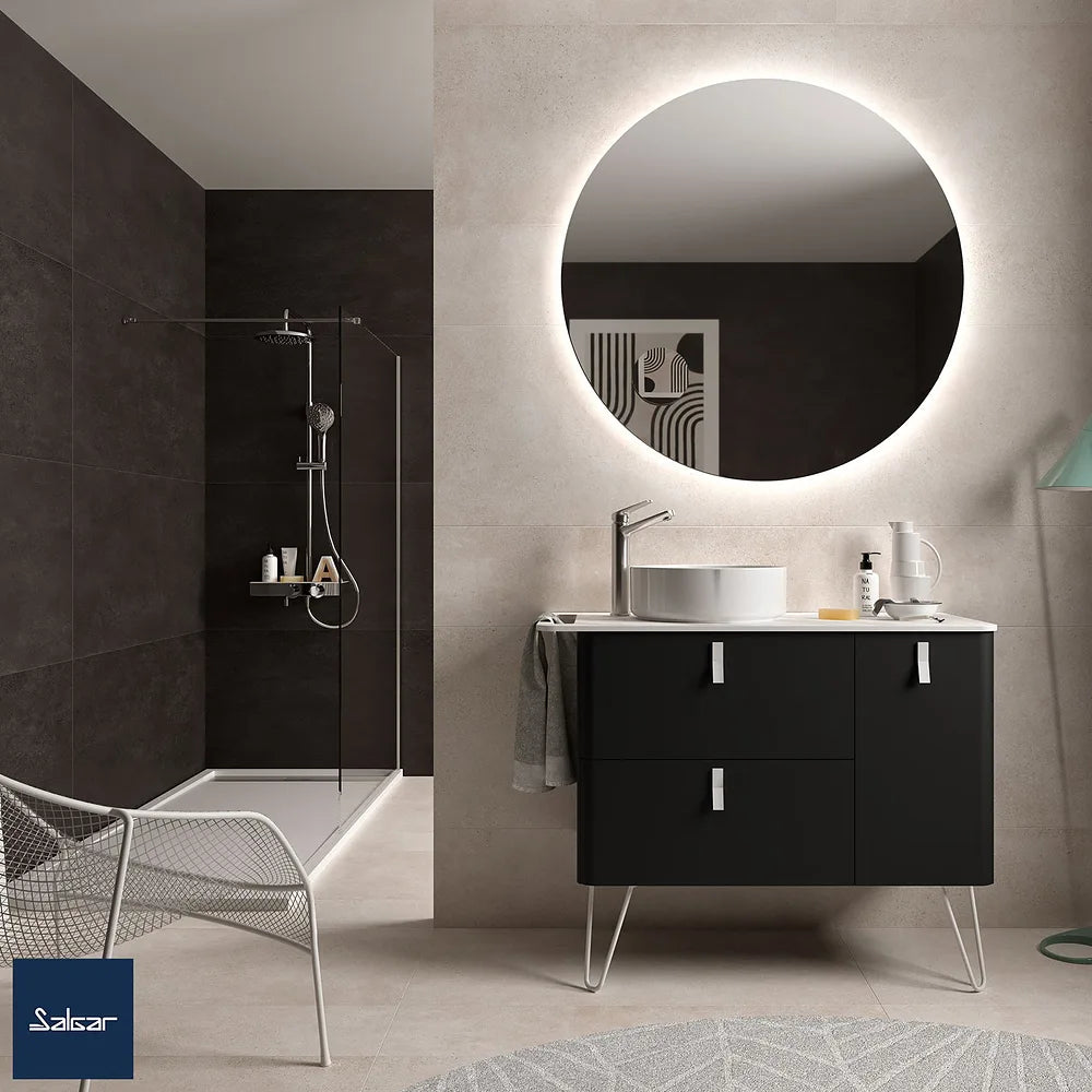 Mueble de Baño Lavabo sobre Encimera Salgar Uniiq 120 cm Negro Mate - Vista 1