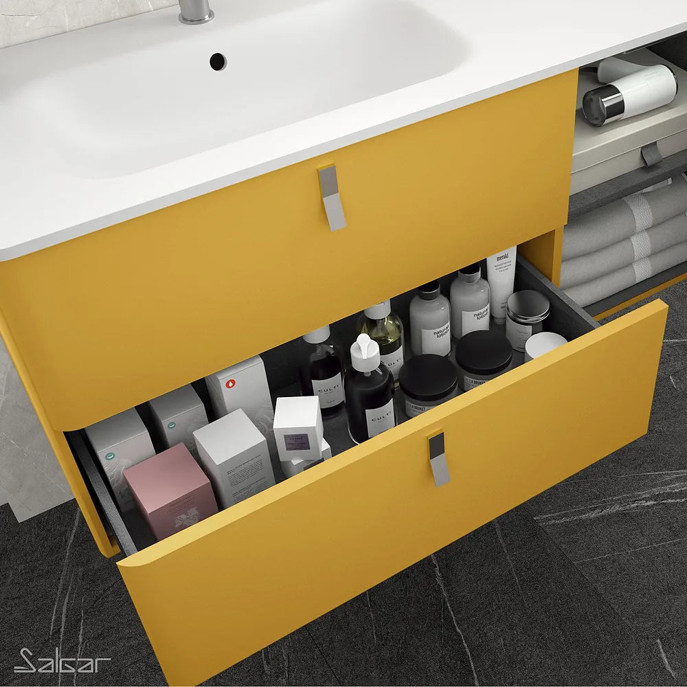 Mueble de Baño con Lavabo Salgar Uniiq 120 cm Amarillo Sol - Vista 3