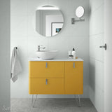 Freestanding Bathroom Vanity Unit Countertop Basin Salgar Uniiq 120 cm Sun Yellow