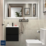 Mueble de Baño Suspendido con Lavabo y 2 Cajones Salgar Fussion Line Negro Mate