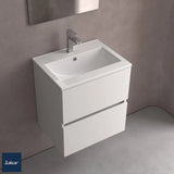 Mueble de Baño Suspendido con Lavabo y 2 Cajones Salgar Fussion Line Blanco Mate