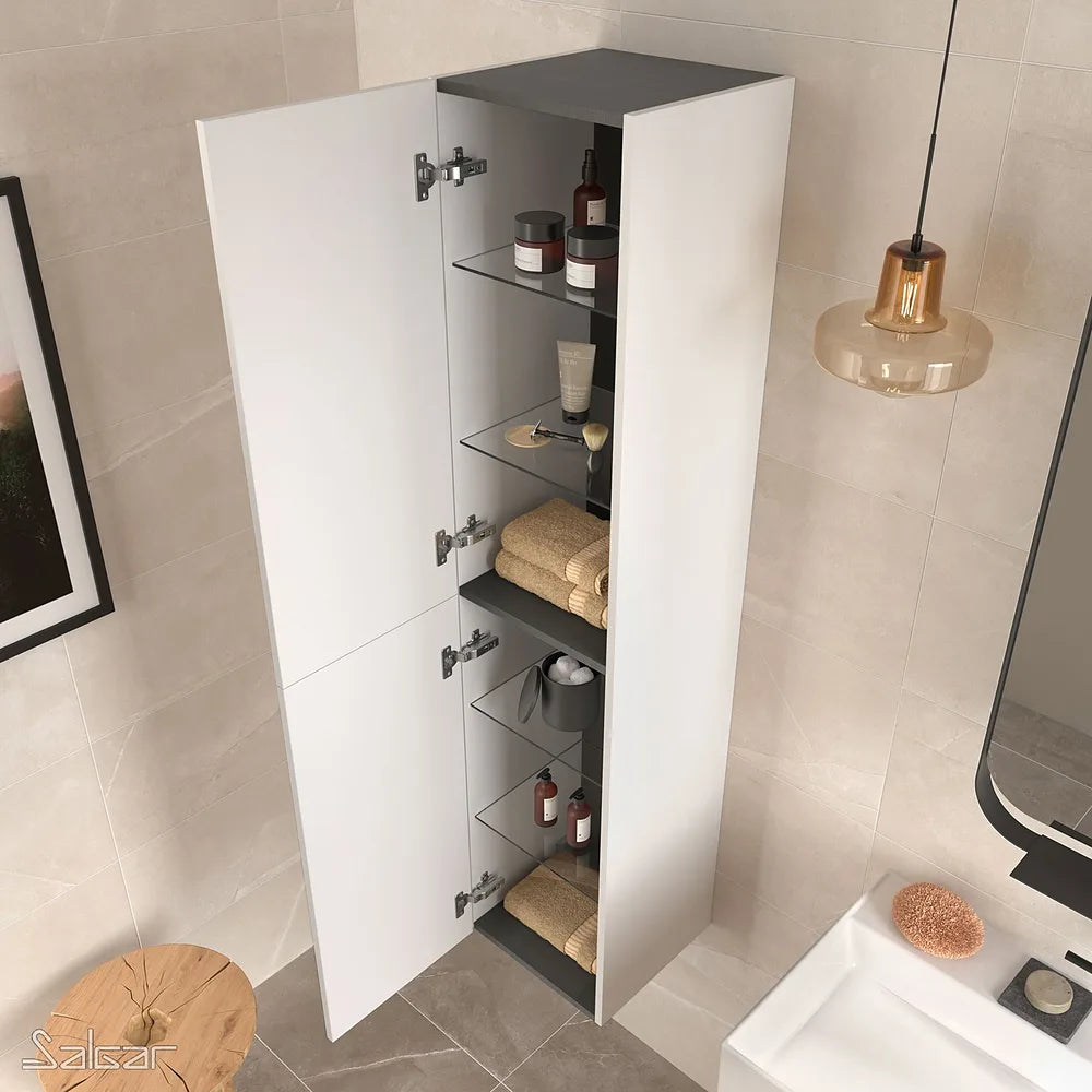 Mueble de Baño Suspendido con Lavabo y 2 Cajones Salgar Fussion Line Blanco Mate - Vista 10