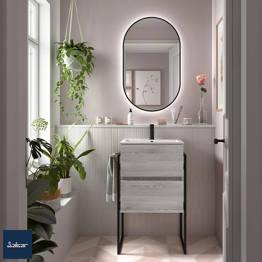 Mueble de Baño Suspendido con Lavabo y 2 Cajones Salgar Fussion Line Pino Bahía - Vista 2