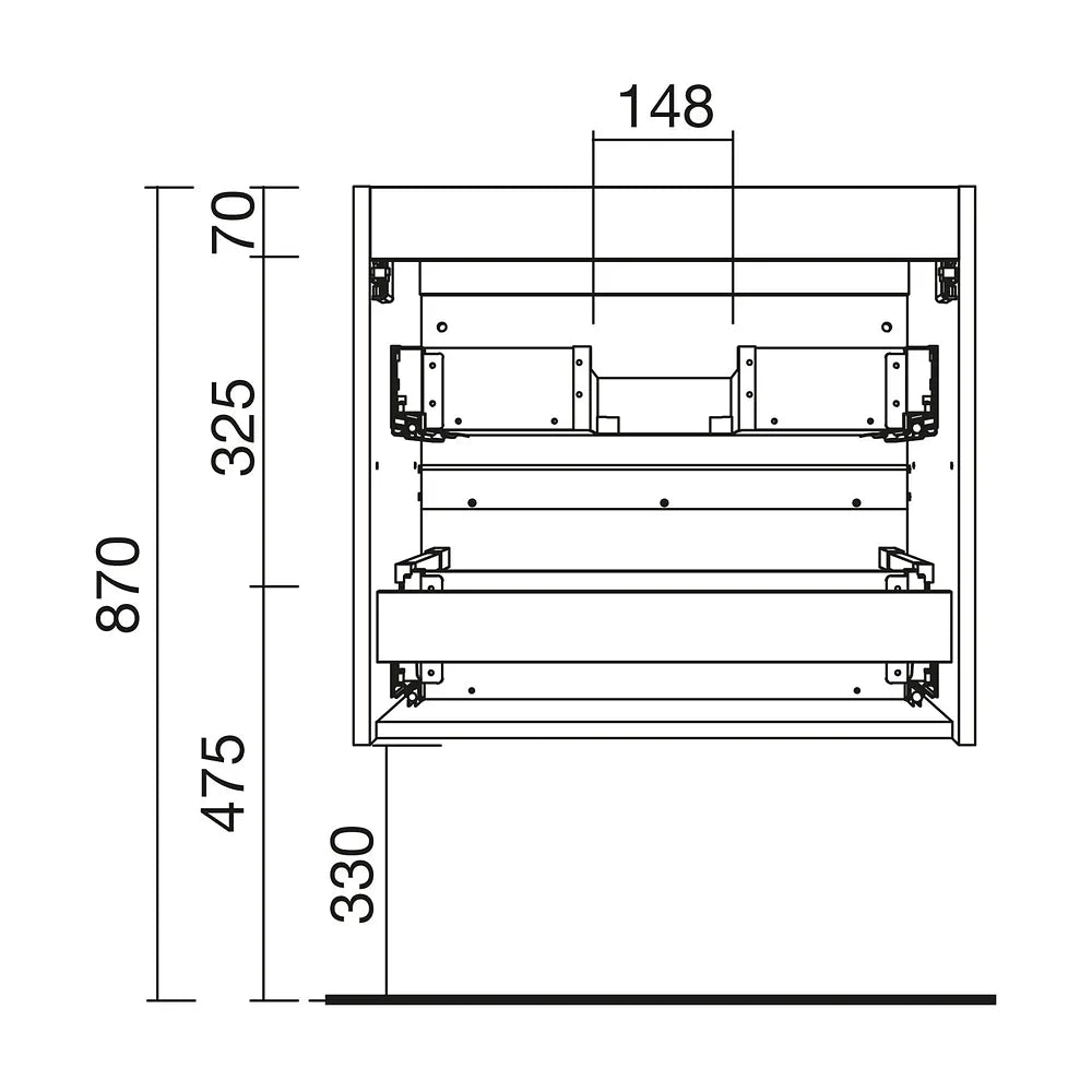 Mueble de Baño Suspendido con Lavabo y 2 Cajones Salgar Spirit 90 cm Blanco Mate - Vista 12