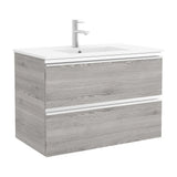 Wall-Hung Bathroom Vanity Unit with Basin and 2 Drawers Salgar Spirit 90 cm Bahia Pine