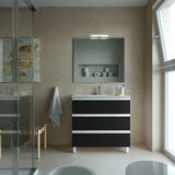 Mueble de Baño con Patas con Lavabo y 3 Cajones Salgar Spirit 90 cm Negro Mate