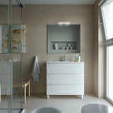 Mueble de Baño con Patas con Lavabo y 3 Cajones Salgar Spirit 90 cm Blanco Mate