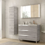 Freestanding Bathroom Vanity Unit with Basin and 3 Drawers Salgar Spirit 100 cm Bahia Pine