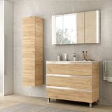 Freestanding Bathroom Vanity Unit with Basin and 3 Drawers Salgar Spirit 100 cm