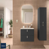 Mueble de Baño Suspendido con Lavabo y 2 Cajones Salgar Uniiq 60 cm Gris Antracita