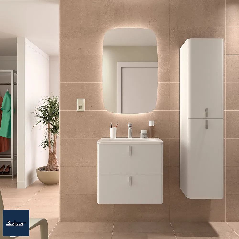 Mueble de Baño Suspendido con Lavabo y 2 Cajones Salgar Uniiq 60 cm - Vista 1