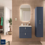 Wall-Hung Bathroom Vanity Unit with Basin and 2 Drawers Salgar Uniiq 60 cm