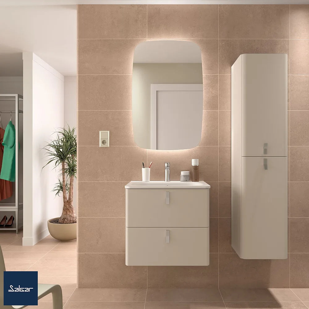 Mueble de Baño Suspendido con Lavabo y 2 Cajones Salgar Uniiq 60 cm - Vista 1